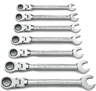 Picture of 7 Pc. Flex-Head Combination Ratcheting Wrench Set - Metric