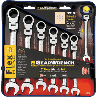 Picture of 7 Pc. Flex-Head Combination Ratcheting Wrench Set - Metric