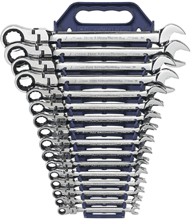 Picture of 16 Pc. Flex-Head Combination Ratcheting Wrench Set - Metric