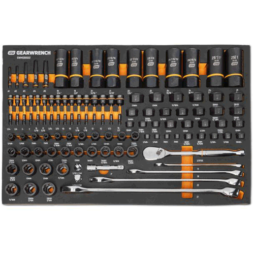 Picture of 97 Piece 1/4”, 3/8”, 1/2” Drive Bolt Biter™ Mechanics Tool Set in Foam Storage Tray