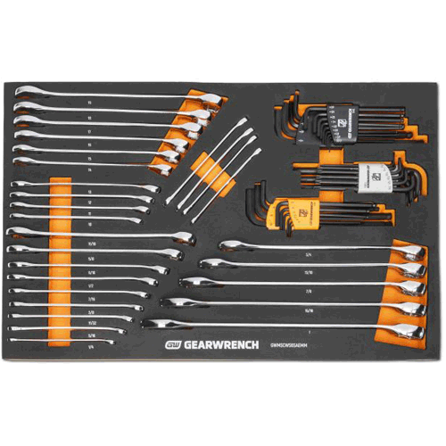 Picture of 59 Piece 6 Point Combination Wrench and Hex Key Set in Foam Storage Tray