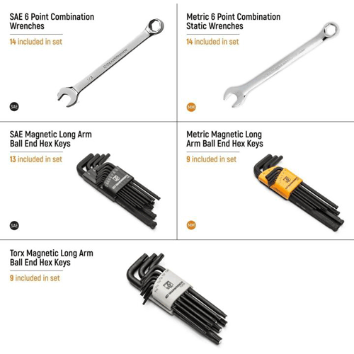 Picture of 59 Piece 6 Point Combination Wrench and Hex Key Set in Foam Storage Tray