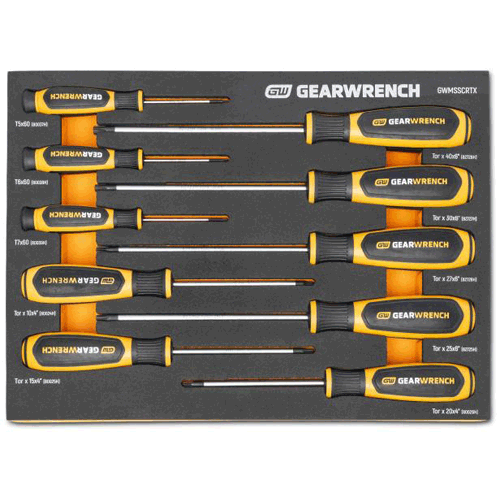 Picture of 10 Piece Torx® Dual Material Screwdriver Set in Foam Storage Tray