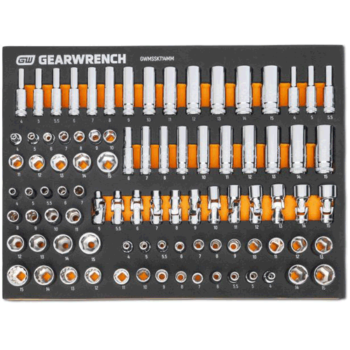Picture of 89 Piece 1/4” Drive Master Metric Socket Set in Foam Storage Tray