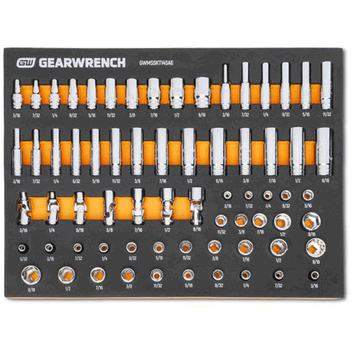 Picture of 68 Piece 1/4” Dr Master SAE Socket Set in Foam Storage Tray