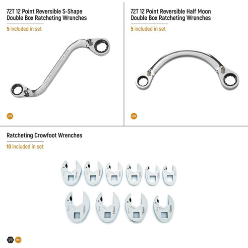 Picture of 20 Piece Specialty Ratcheting Metric Wrench Set in Foam Storage Tray
