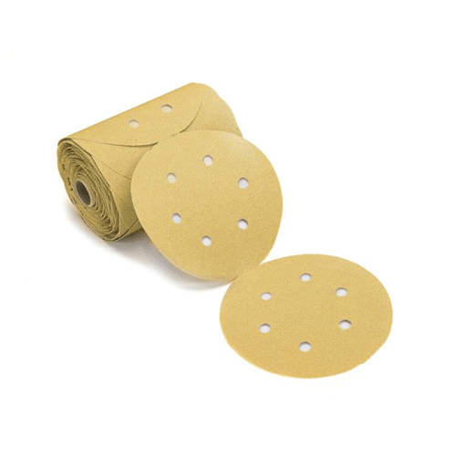 Picture of Gold 6" 6 Hole PSA Vacuum Linkrol Disc, 80G