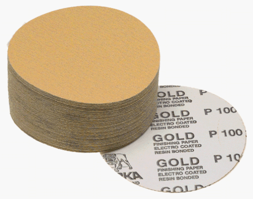 Picture of Gold 5" PSA Autobox Disc, 100 Grit