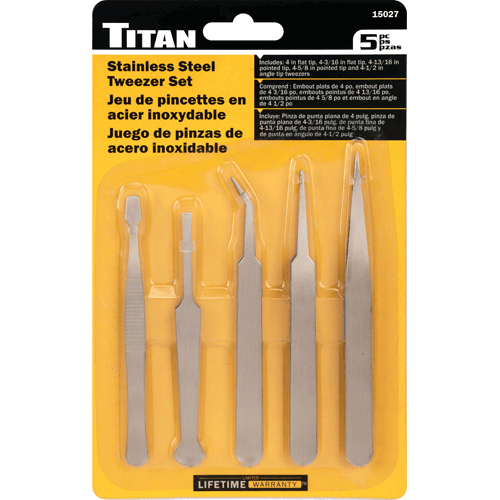 Picture of 5 Pc. 4-3/4" Tweezer Set