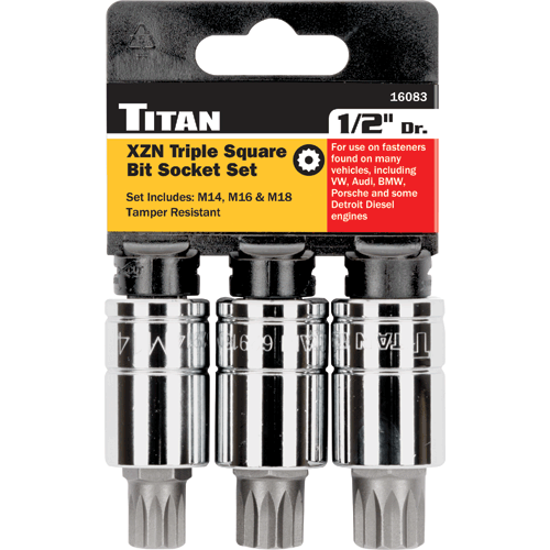 Picture of 3 Pc. Tamper Resistant XZN Triple Square Bit Socket Set