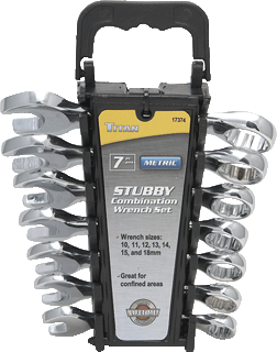 Picture of 7 Pc. 12 pt. Metric Stubby Combination Wrench Set