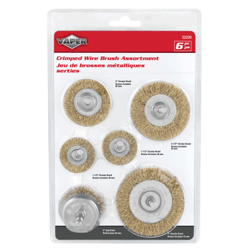 Picture of 6 Pc. Crimped Wire Brush Assortment